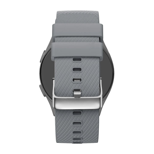 Silicone Strap 'Deluxe', grey, on a watch, direct rear view