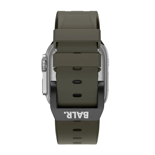BALR Apple Watch Ultra liquid siliconen band (bruin/zwart)