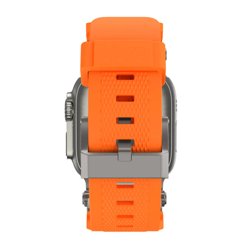 Bandz Bracelet silicone 'Explorer' Apple Watch (orange avec titane)