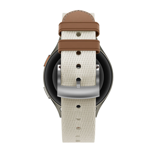 Bandz Huawei Watch GT 7 - 41mm Leather Hybrid Strap 'Easy Fit' (Beige/Brown)