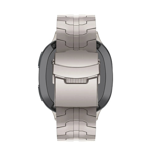 Titanium Strap 'Iron', on a watch, direct rear view