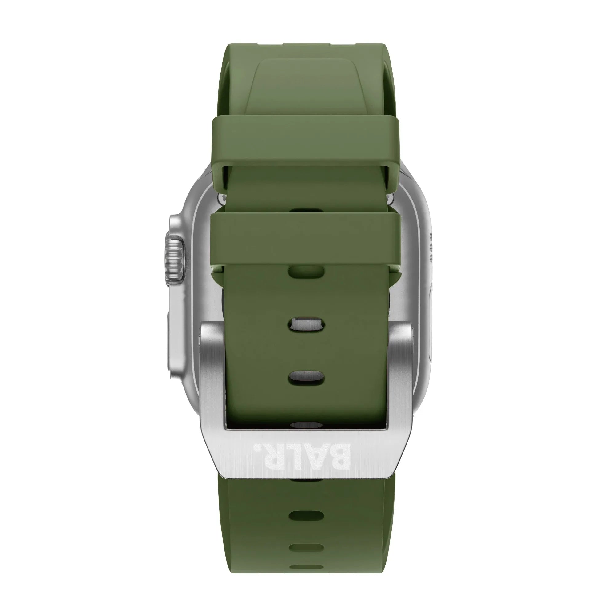 Balr. Apple Watch Ultra flüssiges Silikonarmband (Grün/Silber)