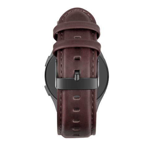 Bandz Huawei Watch GT 7 - 46mm Leather Strap 'Classic' (Dark Brown)