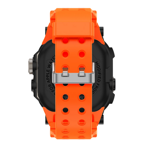 Bandz Apple Watch Ultra TPU band met case (oranje met titanium)