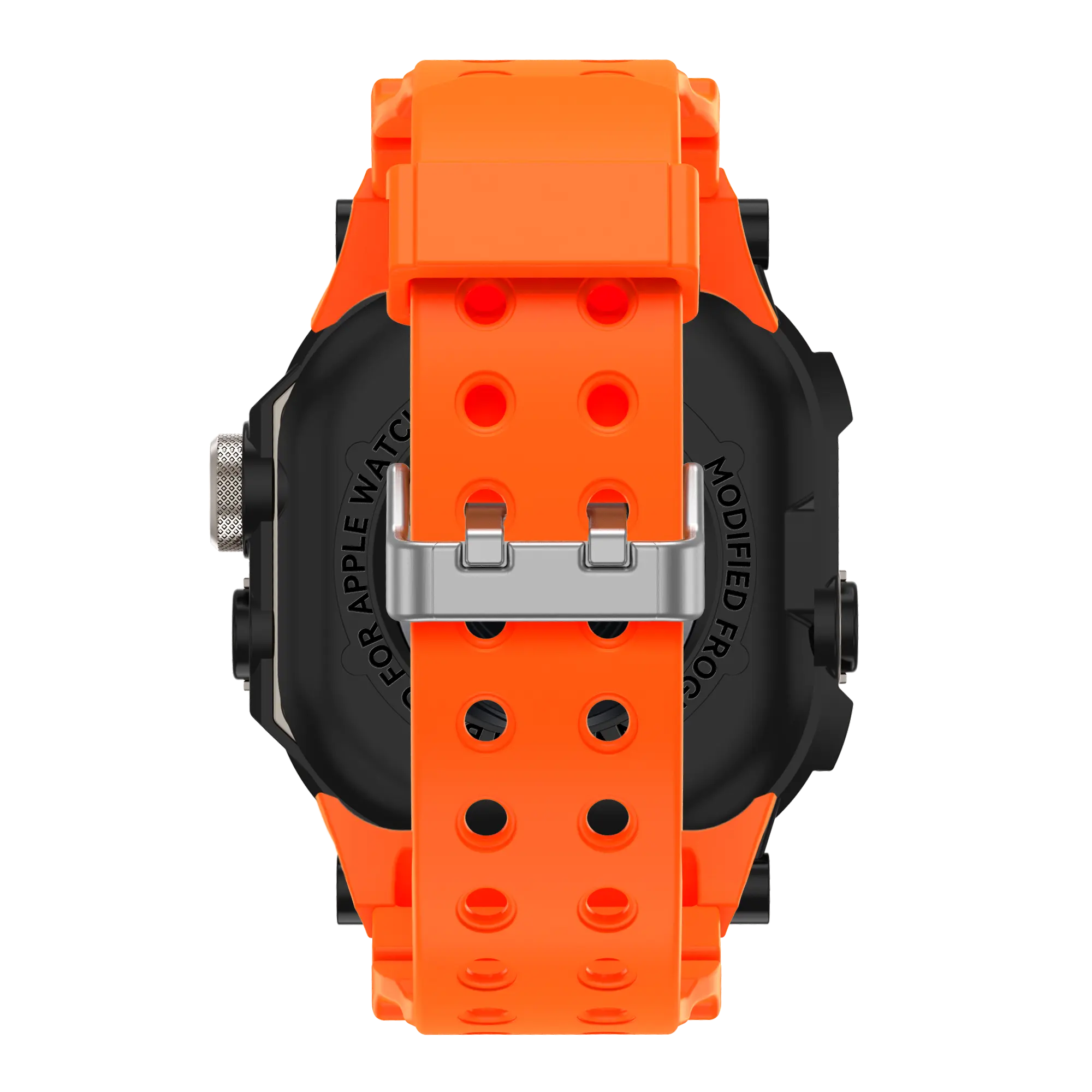 Bandz Apple Watch Ultra TPU band met case (oranje met titanium)