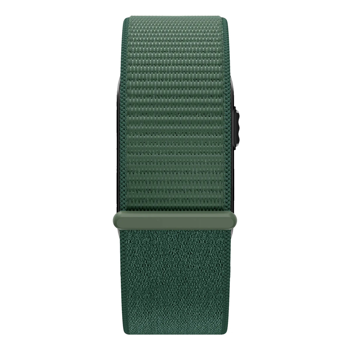 Nylon Strap 'Classic', viridian, on a watch, direct rear view