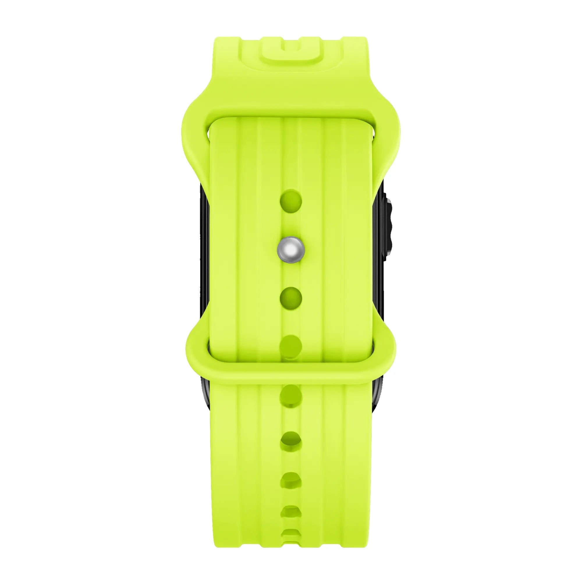 Silicone Strap 'Classic', lime, on a watch, direct rear view