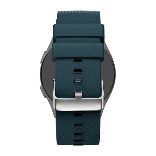Silicone Strap 'Deluxe', dark green, on a watch, direct rear view