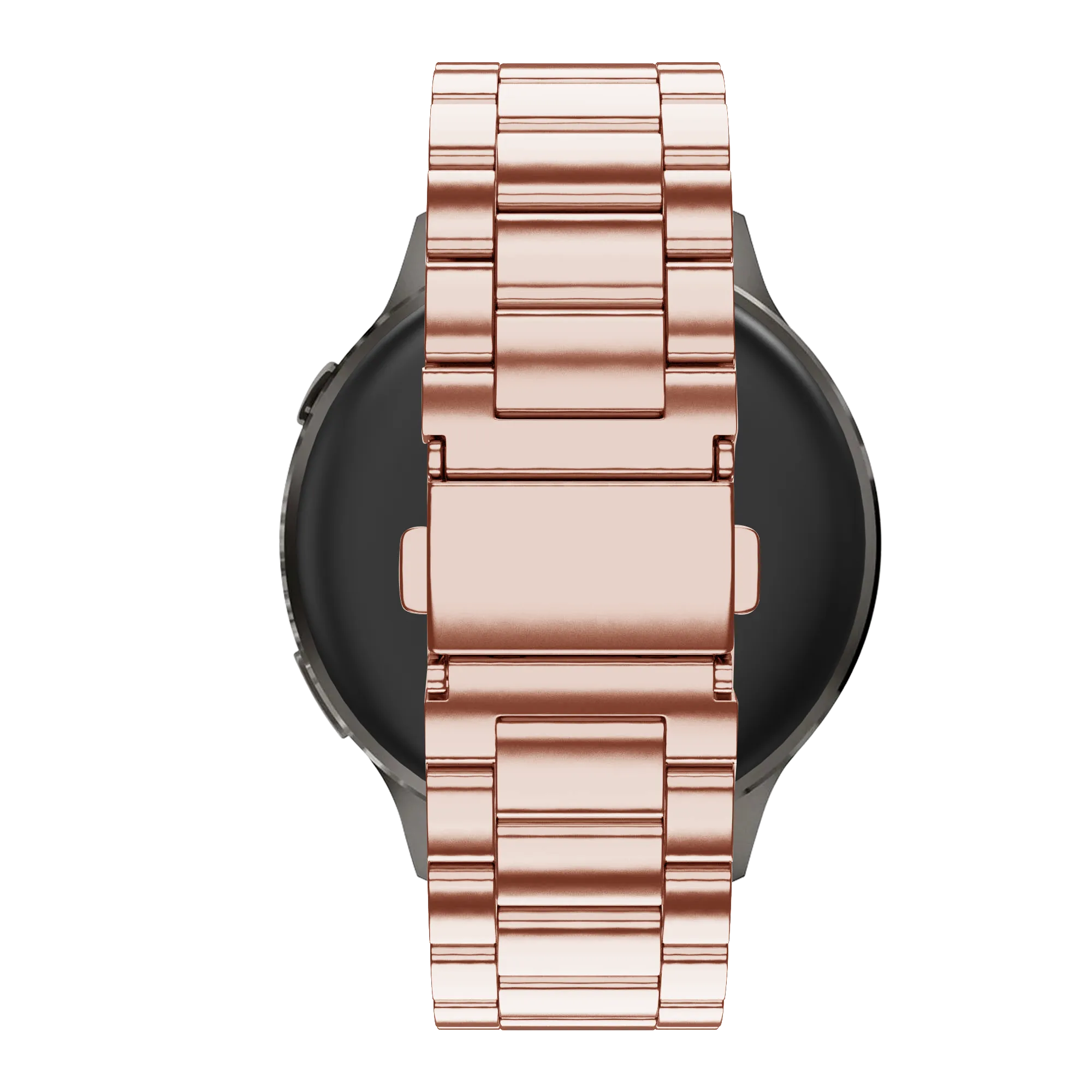 Steel Strap 'Classic', pink, on a watch, direct rear view