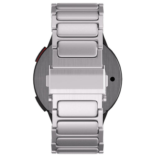 Titanium Strap 'One Push', silver, on a watch, direct rear view