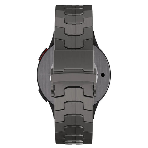 Titanium Strap 'Iron', graphite, on a watch, direct rear view