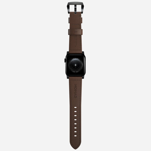 Nomad Traditional Apple Watch Leather Strap (Brown/Black)