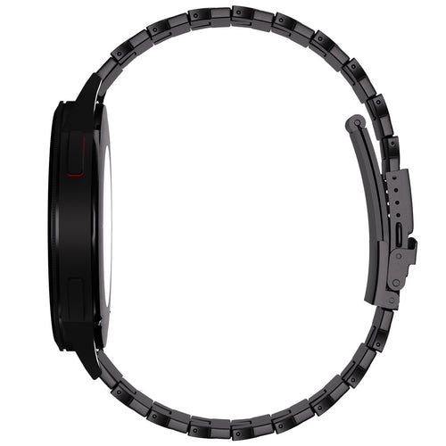 Butterfly Titanium Strap, black, on a watch, direct rear view