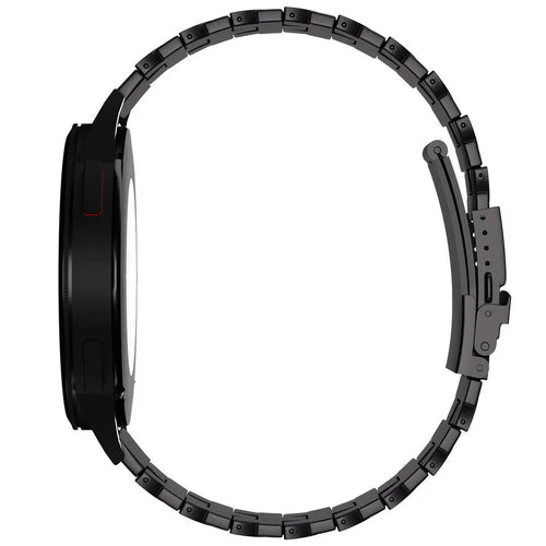 Butterfly Titanium Strap, black, on a watch, direct rear view