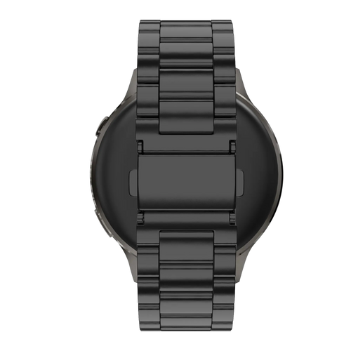 Steel Strap 'Classic', black, on a watch, direct rear view