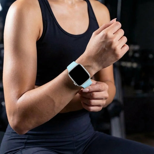 Bracelet silicone Apple Watch (bleu clair)