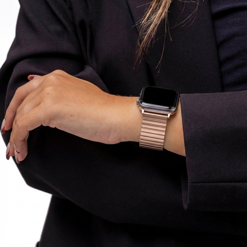 Apple Watch stalen rekband (rosé goud)