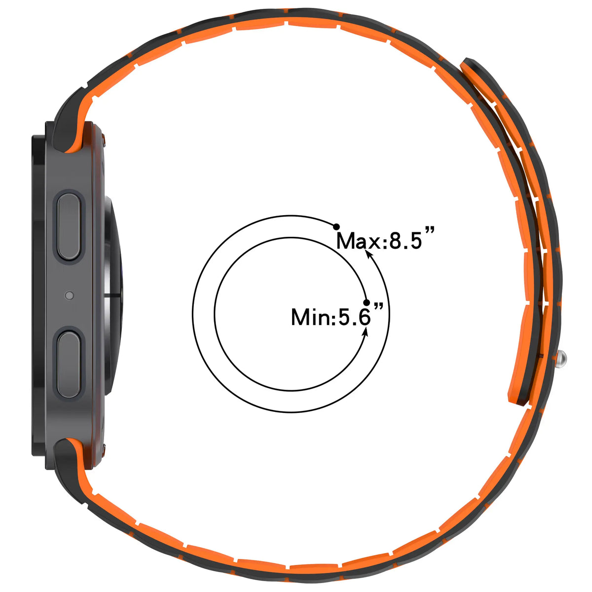 Samsung Galaxy Watch 8 - 40mm Magnetisches Silikonband (Hellgrau/Orange)