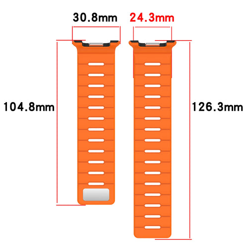 Samsung Galaxy Watch 8 - 44mm magnetisch siliconen bandje (zwart/oranje)