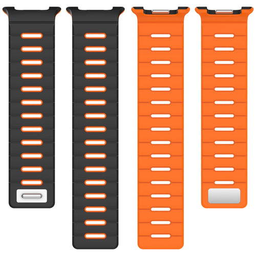 Samsung Galaxy Watch 8 - 44mm magnetisch siliconen bandje (zwart/oranje)