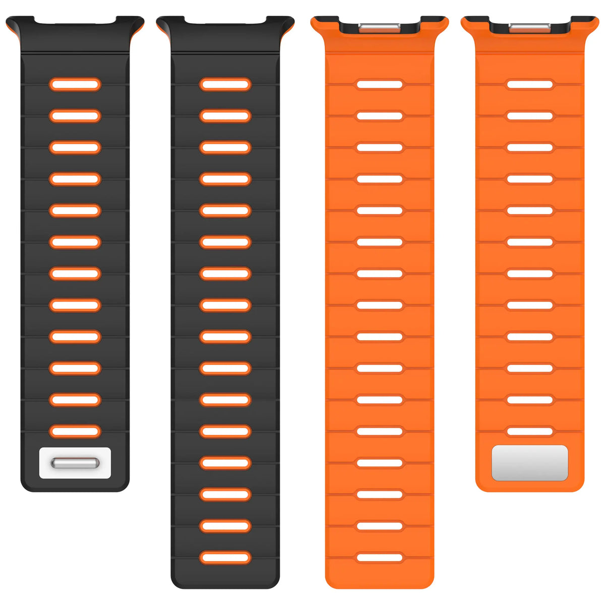 Samsung Galaxy Watch 8 - 40mm magnetisch siliconen bandje (zwart/oranje)