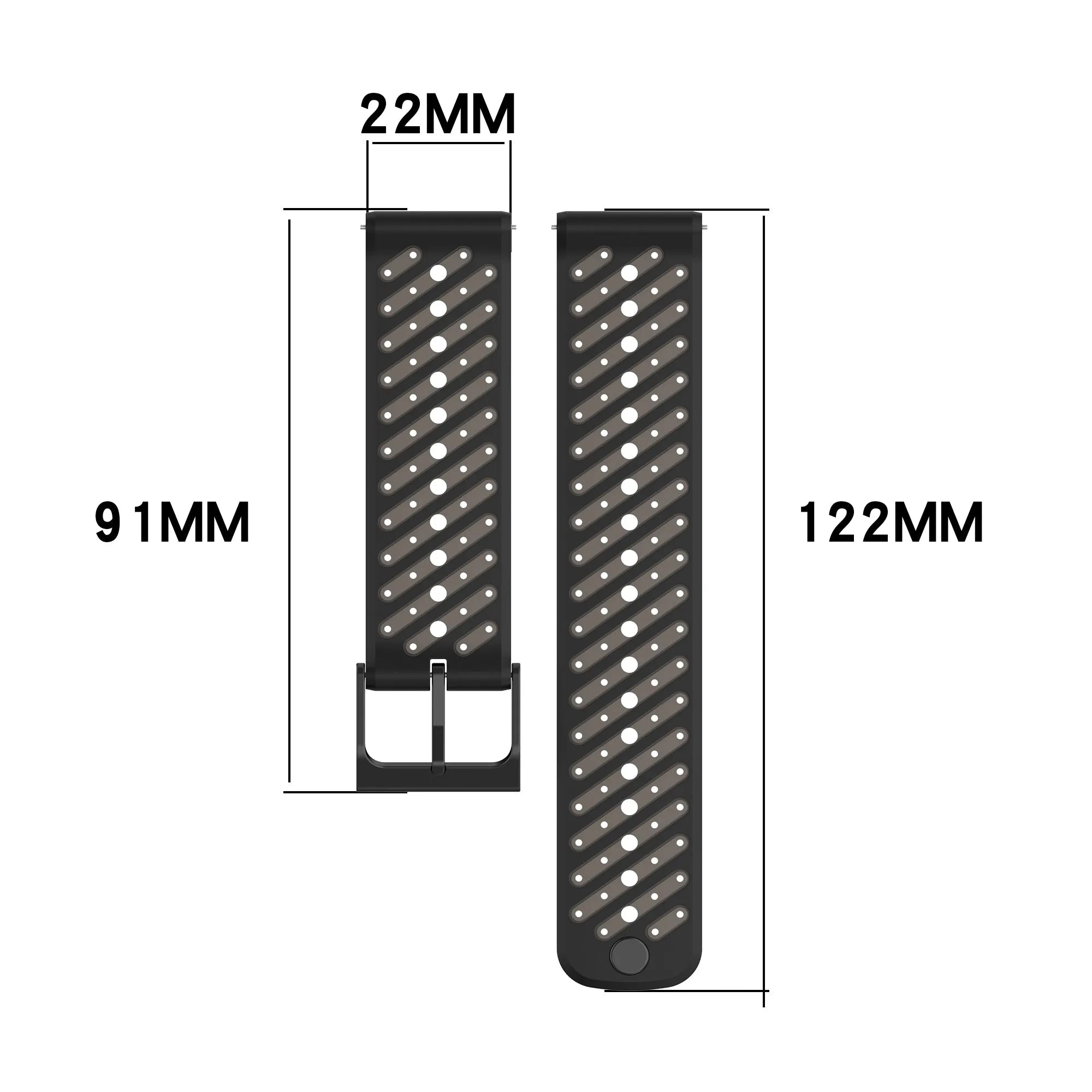 Coros Pace 3 Striped Silicone Strap (Black)