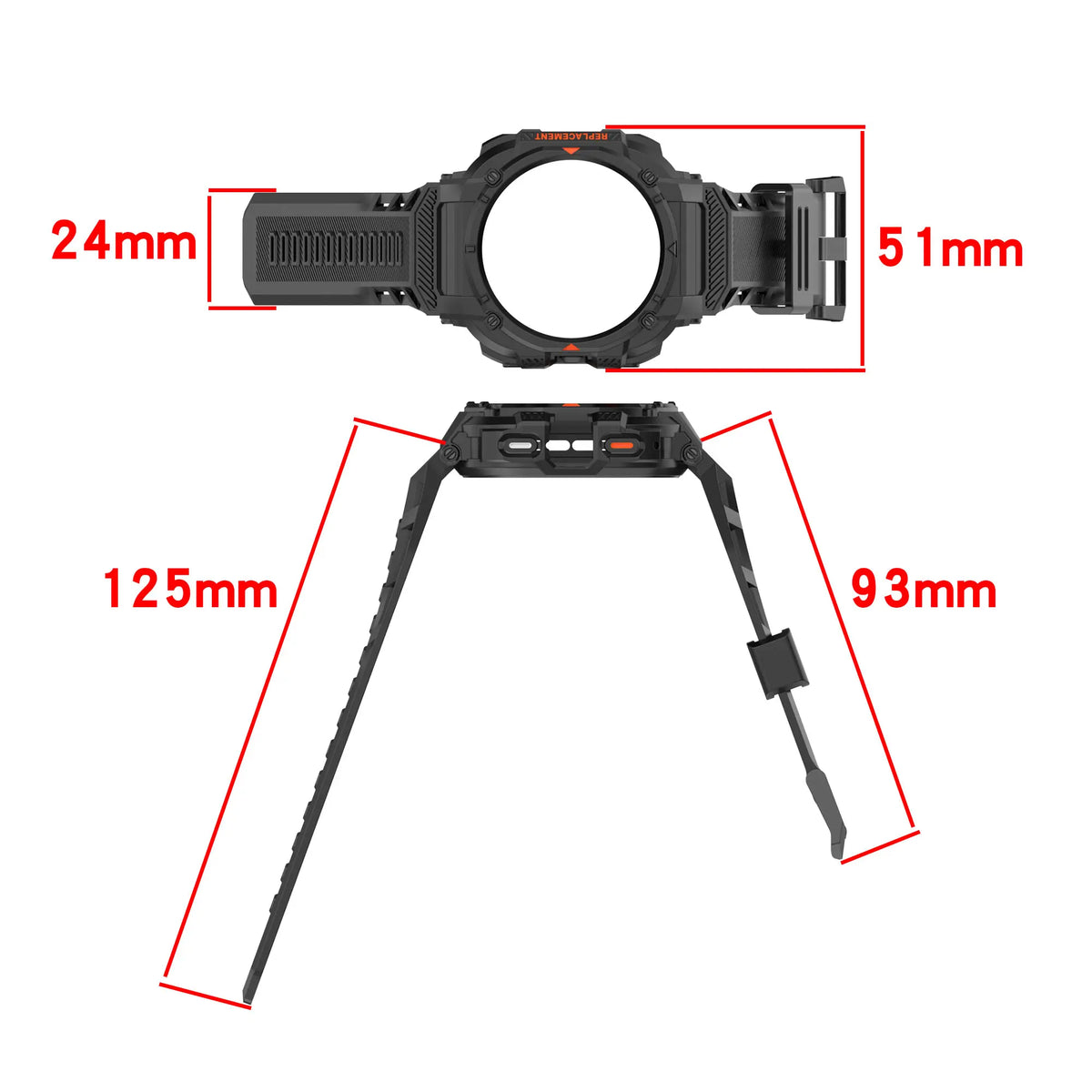 Samsung Galaxy Watch Ultra 2 TPU Armband mit integrierter Hülle (Schwarz)