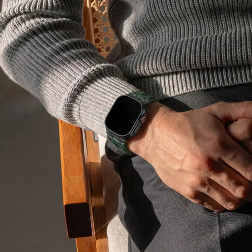 Apple Watch Solide lederen band (donkergroen)