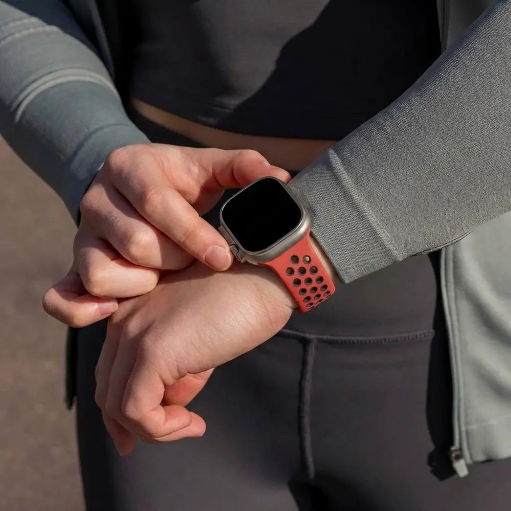 Apple Watch sport band (rood/zwart) 