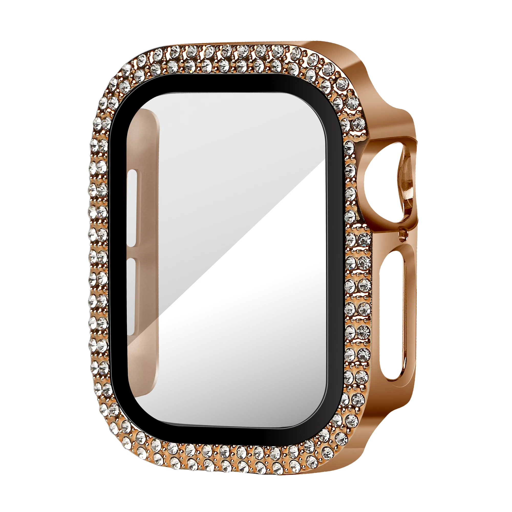Bandz Funda diamante con vidrio Apple Watch 10/11 - 42mm (rosa dorado)
