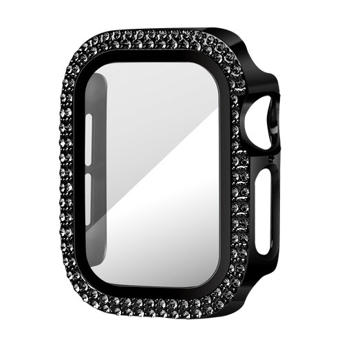 Bandz Funda diamante con vidrio Apple Watch 10/11 - 42mm (negro)