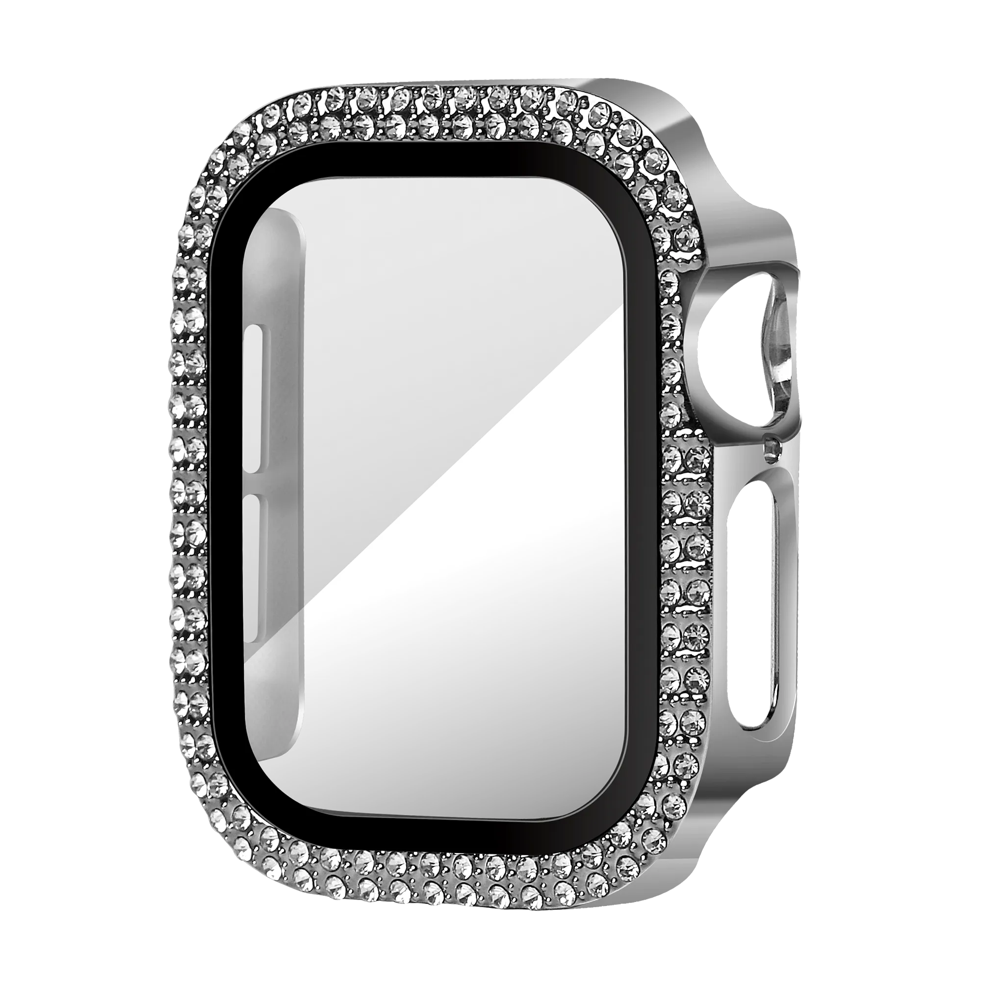 Bandz Funda diamante con vidrio Apple Watch 10/11 - 42mm (plateado)