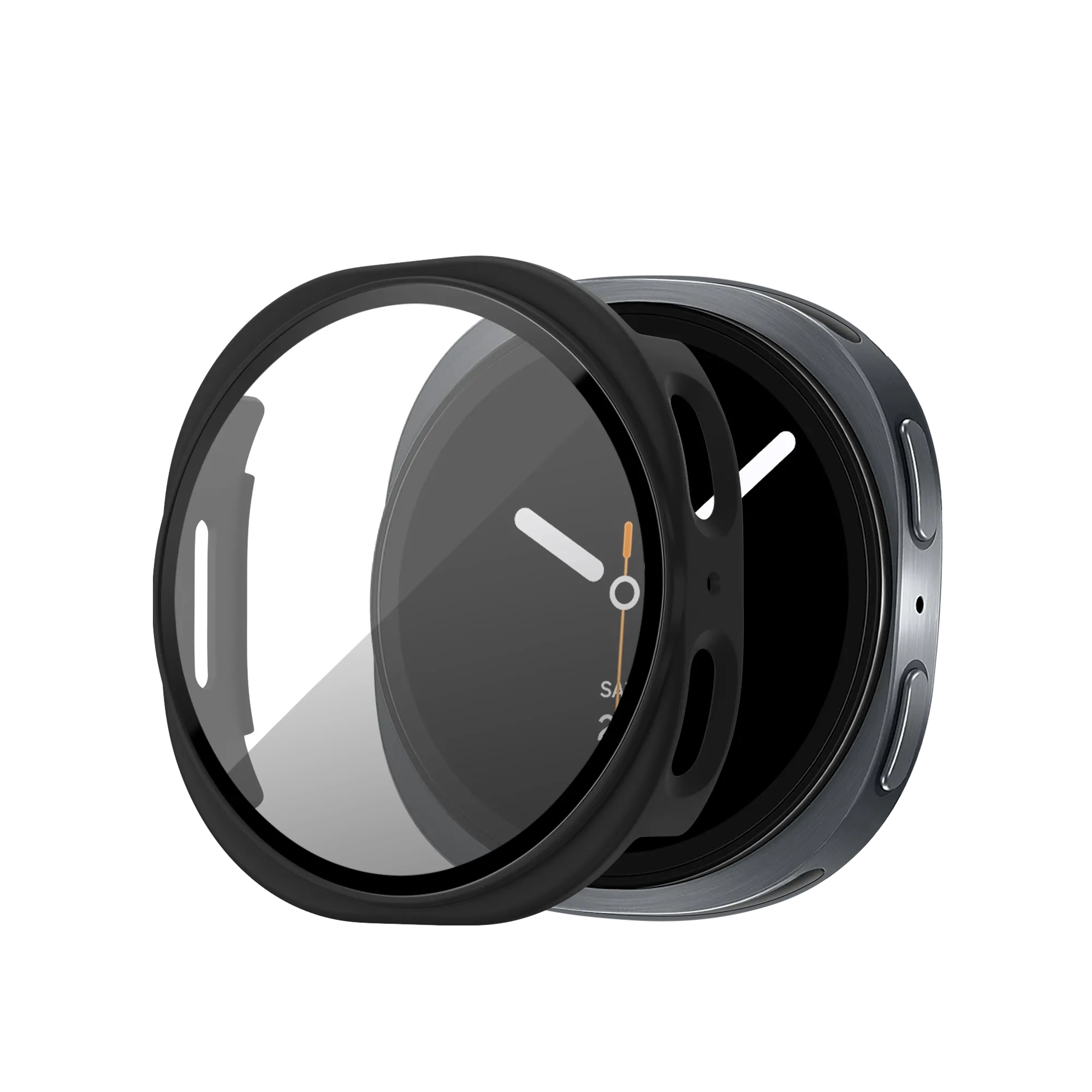 Bandz Samsung Galaxy Watch 8 - 44mm PC Cover with Glass (Black)