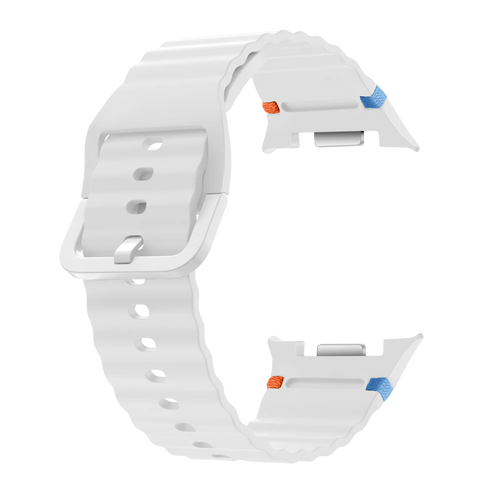 Samsung Galaxy Watch 8 - 40mm Wave Silicone Strap (White)