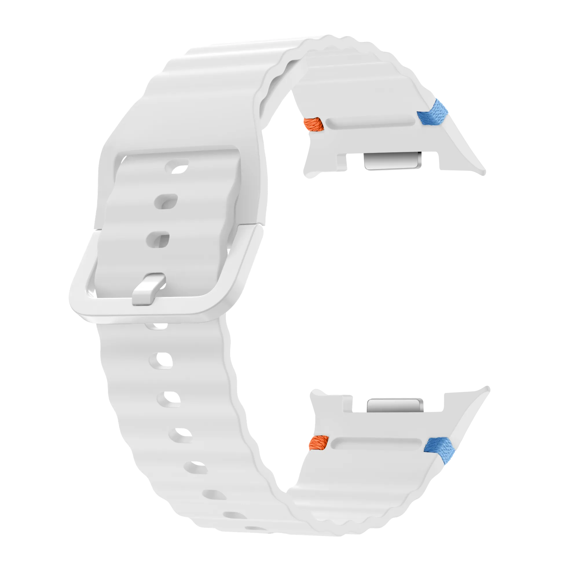 Samsung Galaxy Watch 8 - 40mm Wave Silicone Strap (White)