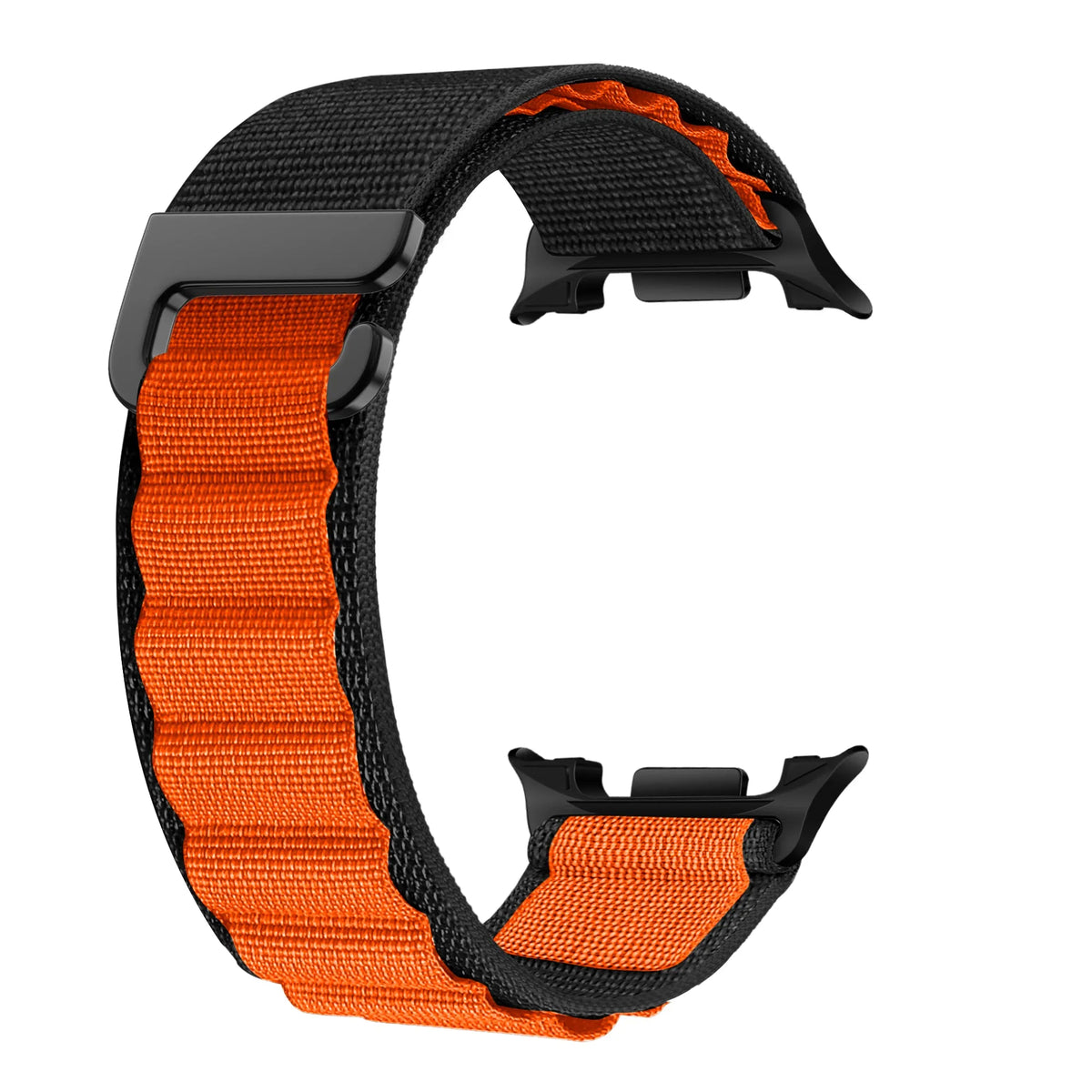 Alpine Nylon Strap, black, without a watch, 3/4 front view