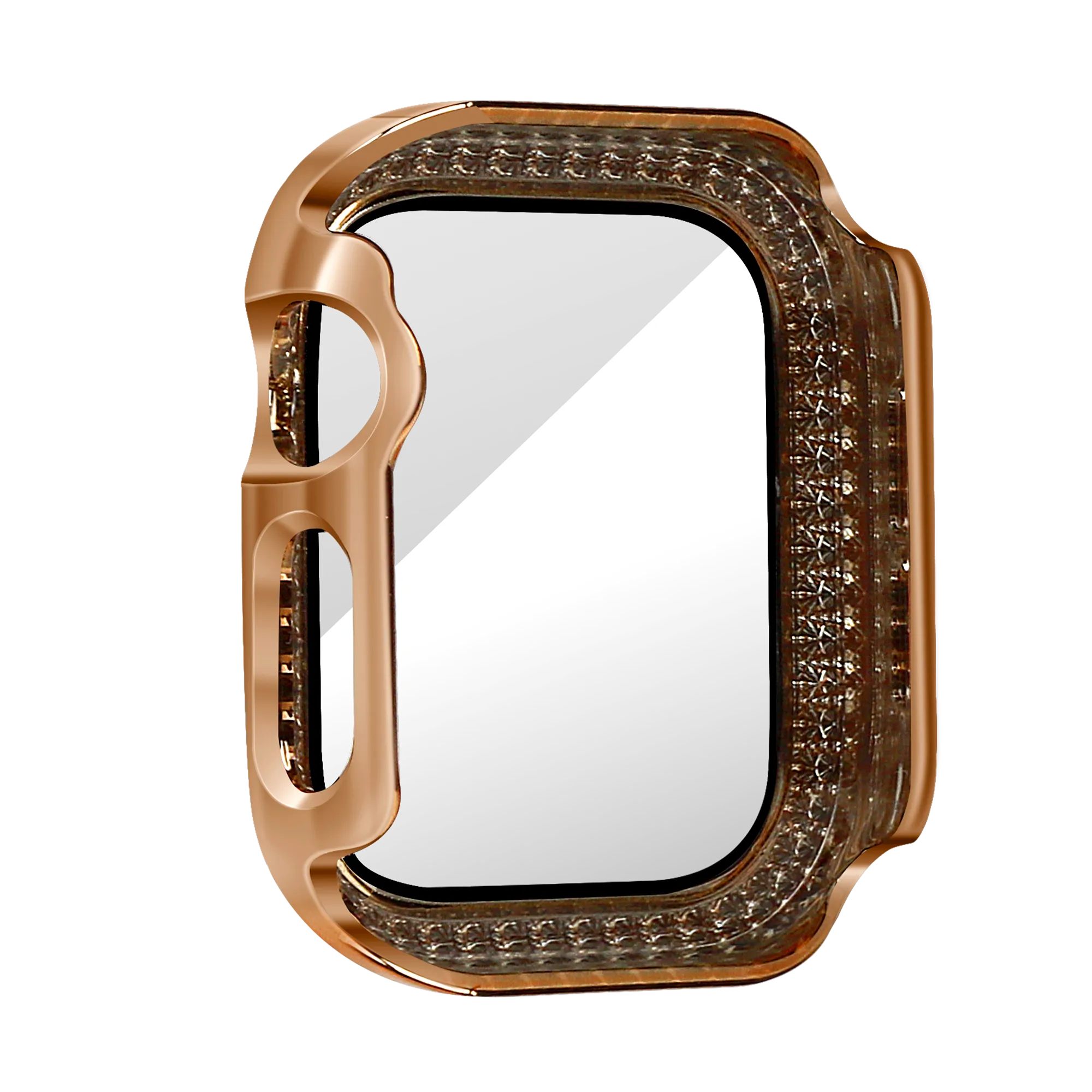 Bandz Funda diamante con vidrio Apple Watch 10/11 - 42mm (rosa dorado)
