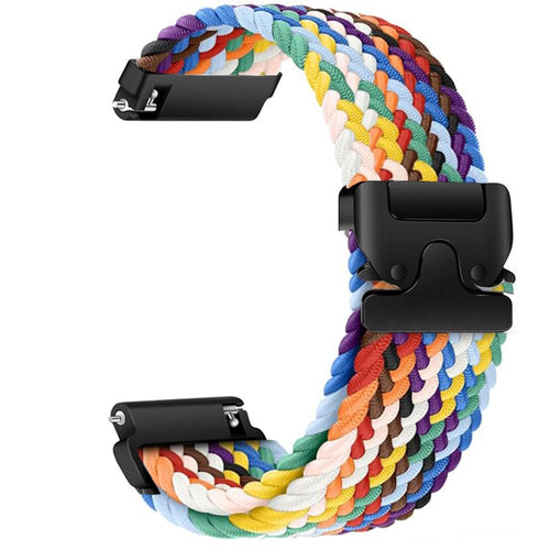 Bracelet tressé avec boucle Garmin Forerunner 255s (arc en ciel)