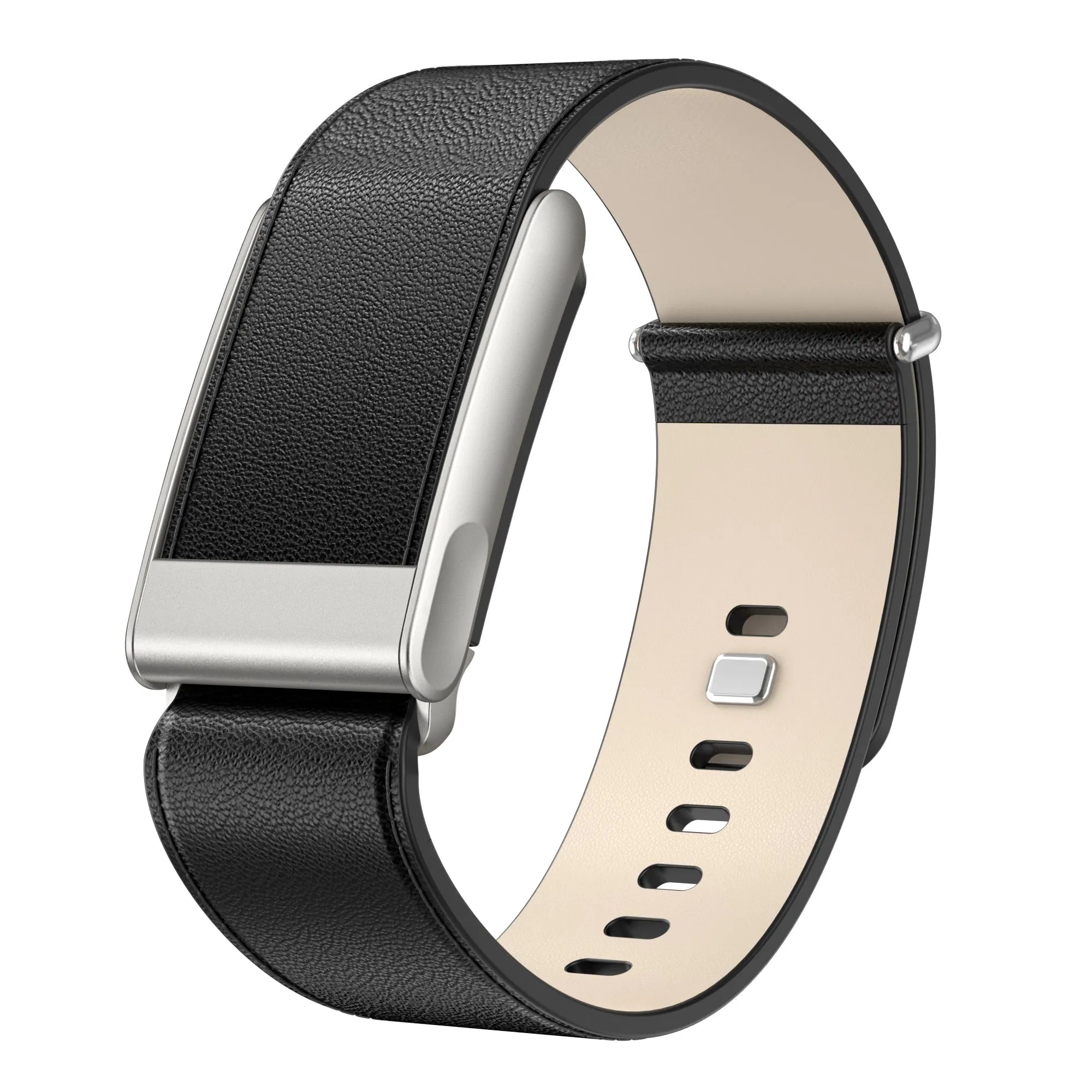 Bracelet cuir compatible avec Whoop MG (noir)