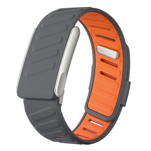 Correa deportiva compatible con Whoop MG (gris oscuro/naranja)