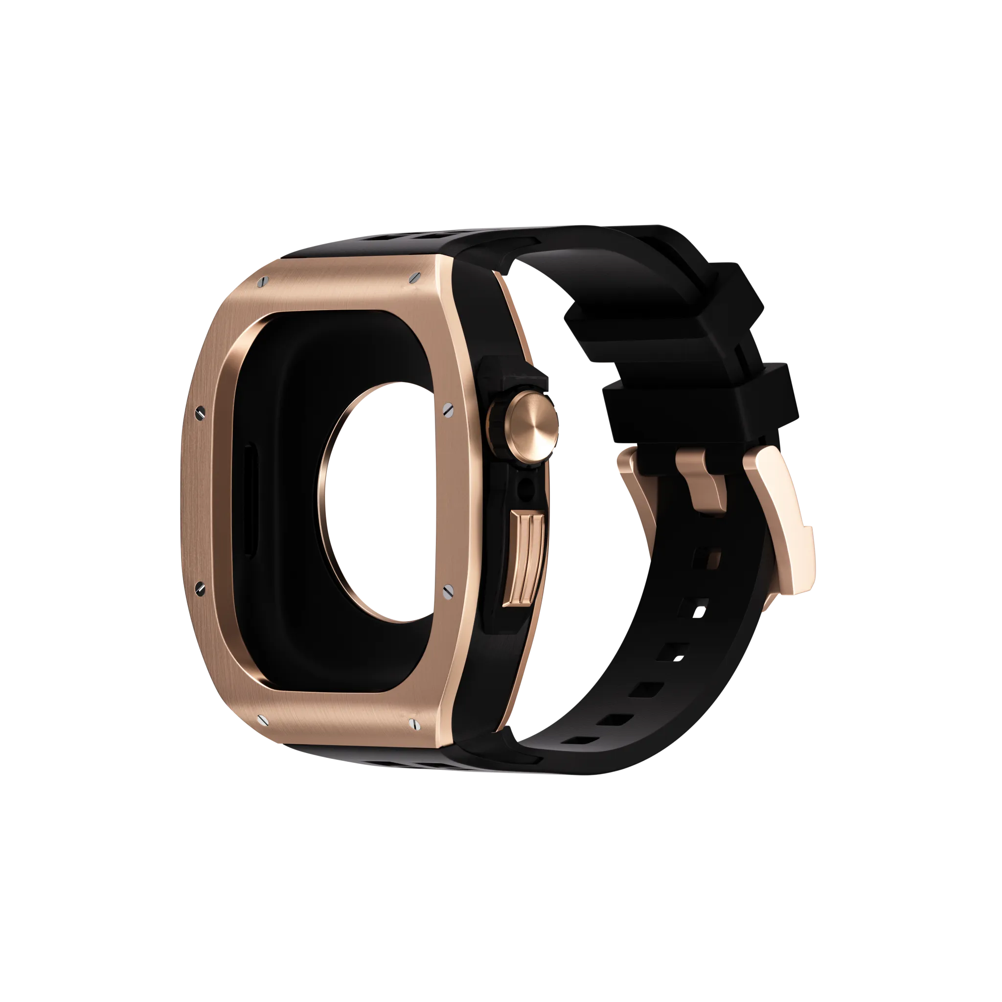 Reqior Apple Watch 45mm Polymer and Metal Case with Rubber Strap (Rose Gold)