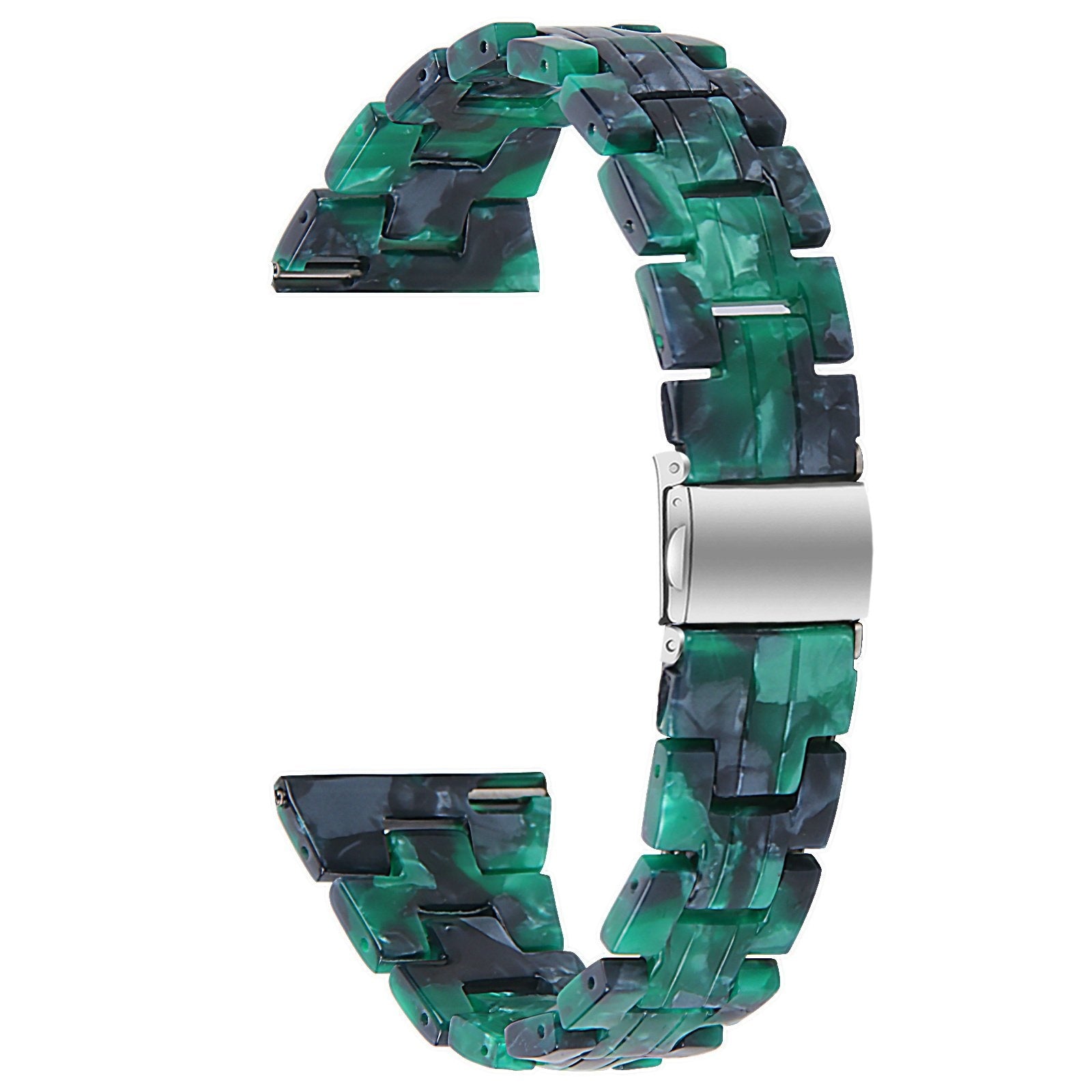 Metal Resin Strap, green, without a watch, 3/4 front view