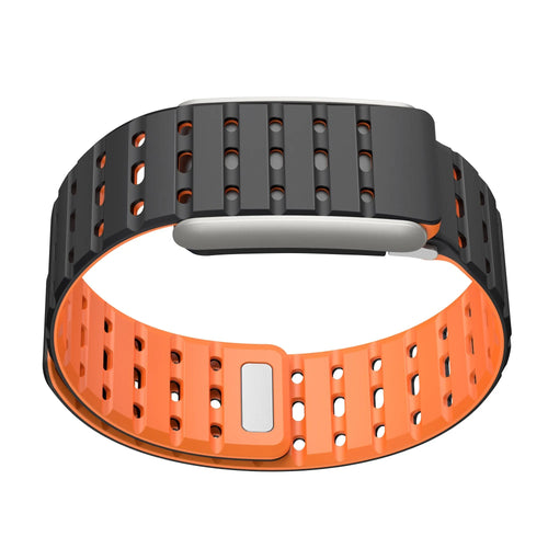 Kompatibel mit Whoop 5.0 magnetisches Silikonarmband (Schwarz/Orange)
