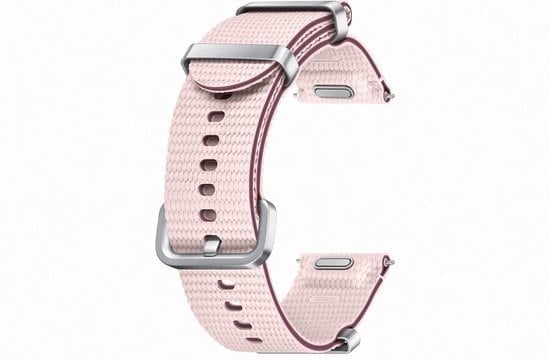 Nylon Athleisure Strap, pink, without a watch, 3/4 front view