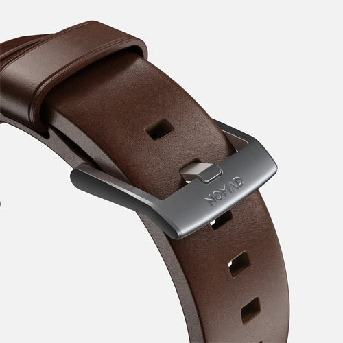 Nomad Modern Apple Watch Leather Strap (Brown/Silver)
