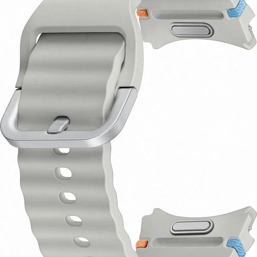 Silicone Sport Strap, silver, without a watch, 3/4 front view