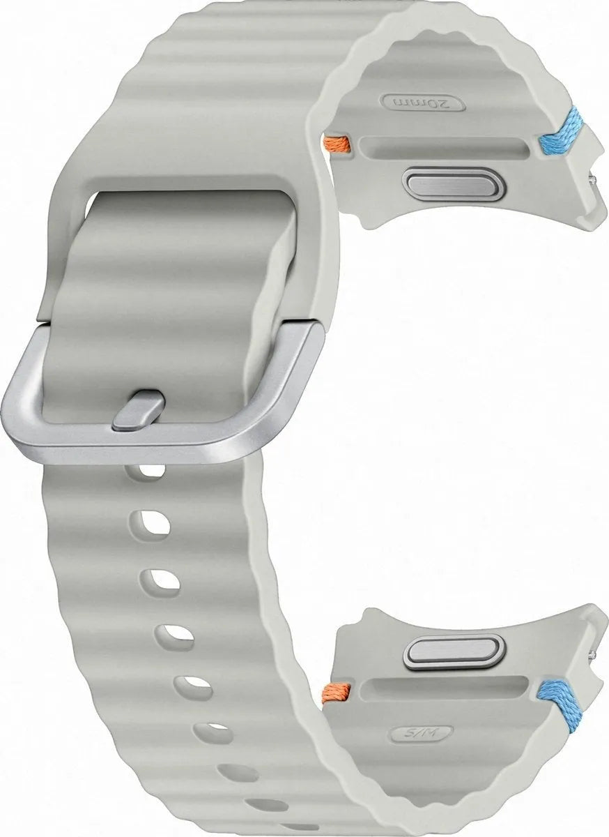 Silicone Sport Strap, silver, without a watch, 3/4 front view