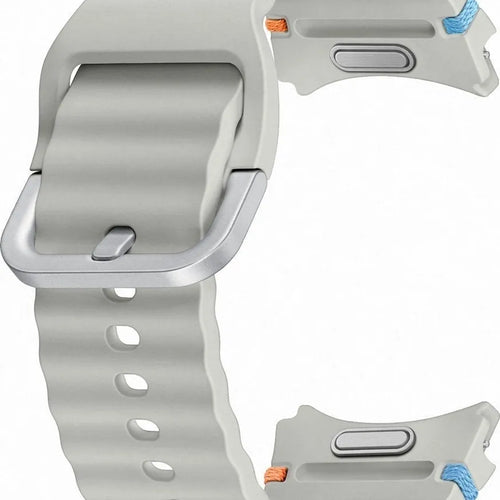 Silicone Sport Strap, silver, without a watch, 3/4 front view