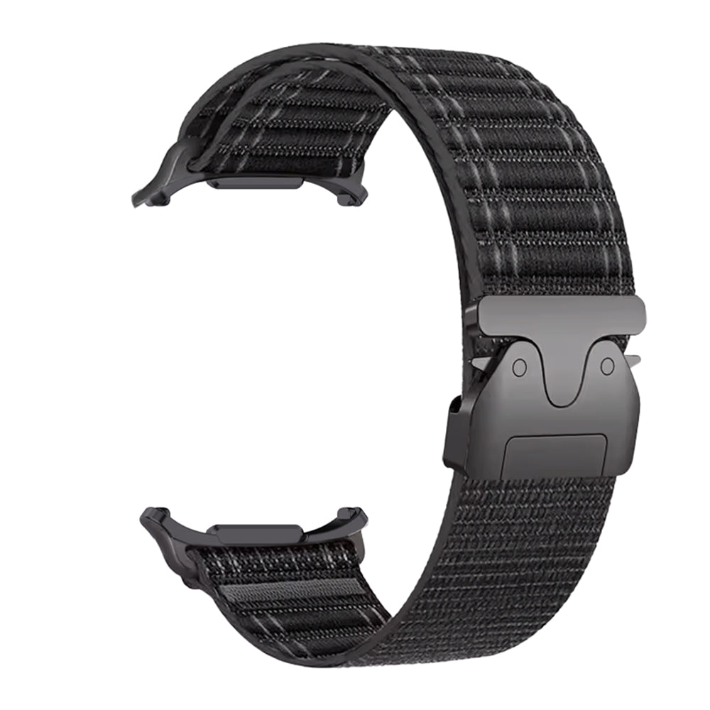 Samsung Galaxy Watch Ultra Wave Nylonarmband mit P-Schnalle (Schwarz)