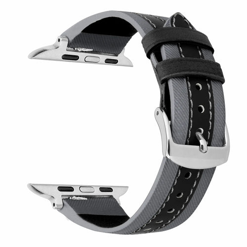 Apple Watch Slim Hybrid Leather Strap (Grey/Black)